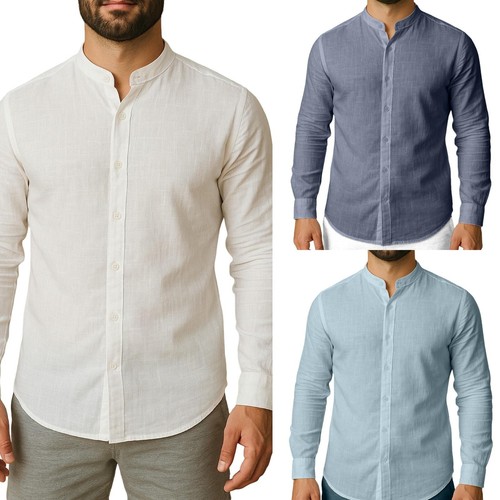 Camicia lino uomo slim - lino,