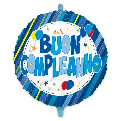 Pallone buon compleanno blu - pallone,