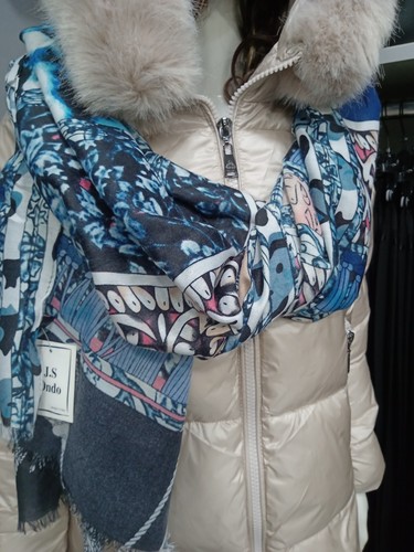 Stola foulard coprispalle blu - foulard,